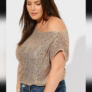 Torrid Sz 3 Sequin Off The Shoulder Top